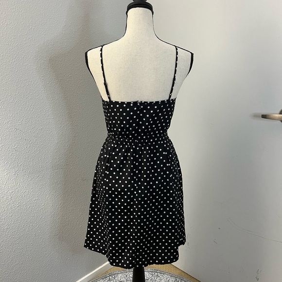 J.Crew Black & WhitePolka Dot Adjustable Spaghetti Strap Dress - Size 00 - Picture 2 of 3